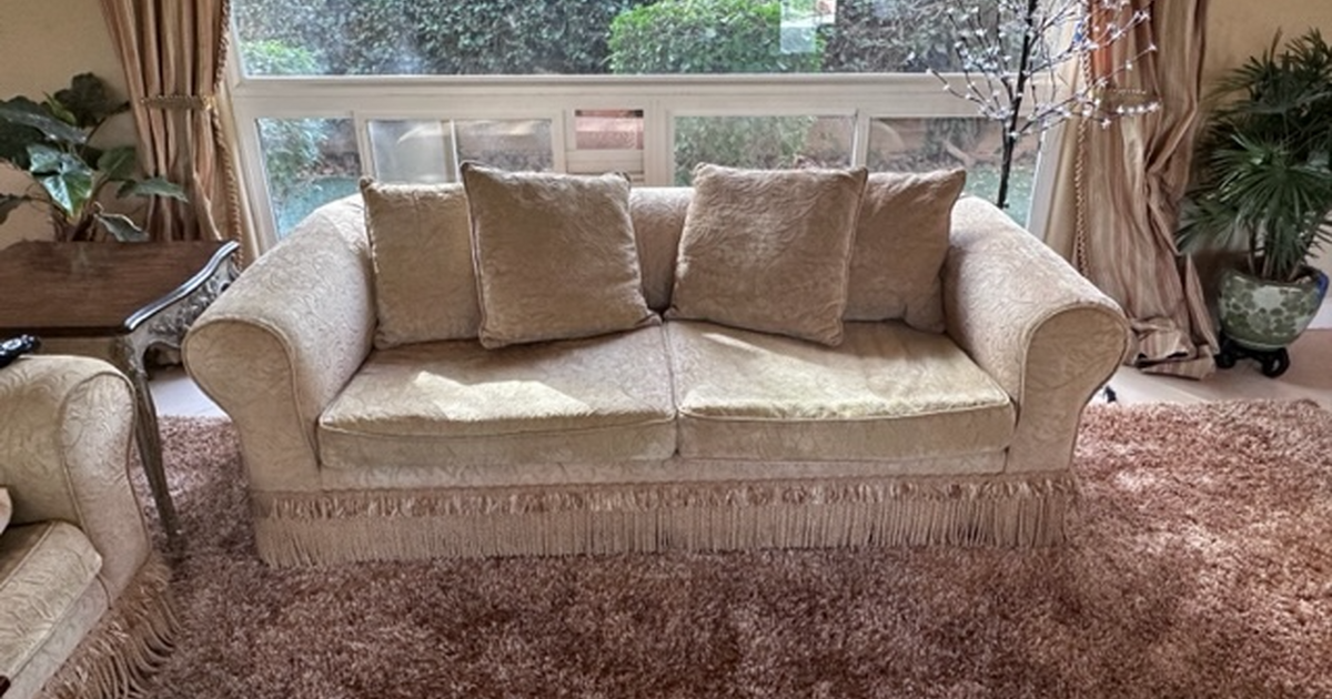 Pair of Light Gold COUCHES Can be sold separately Ready for QUICK