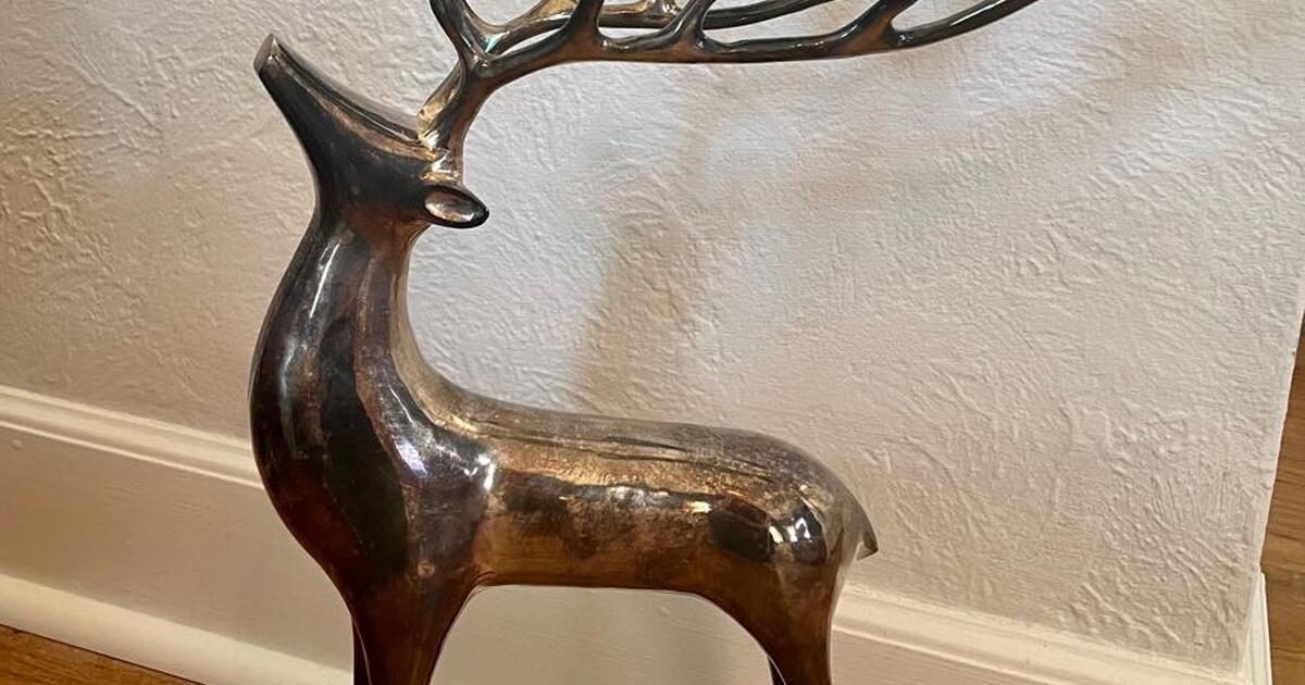 Pottery Barn Silver Reindeer Candelabra Candle Holder for 60 in