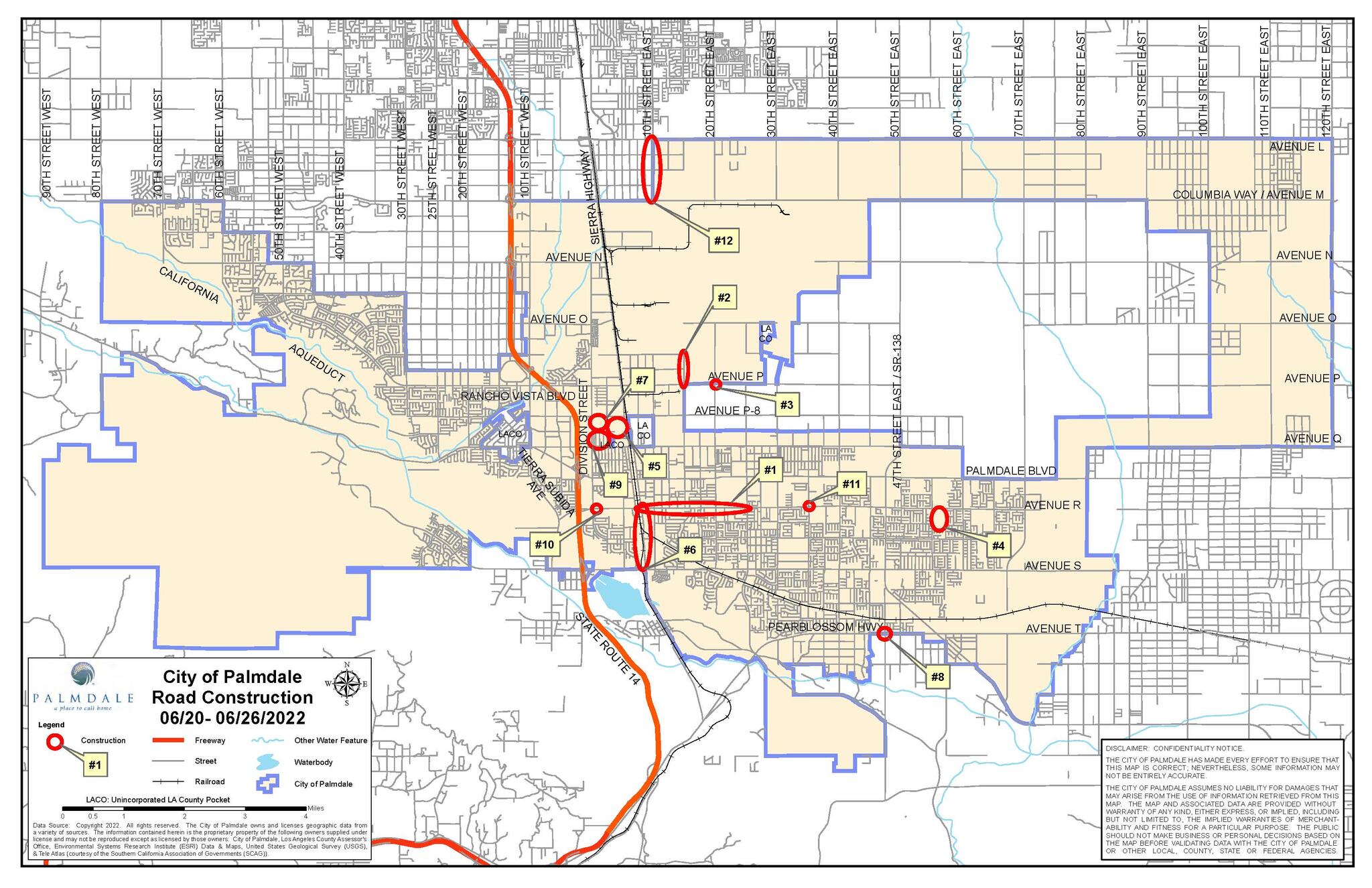 Road Construction update for June 20 - 26, 2022 (City of Palmdale ...