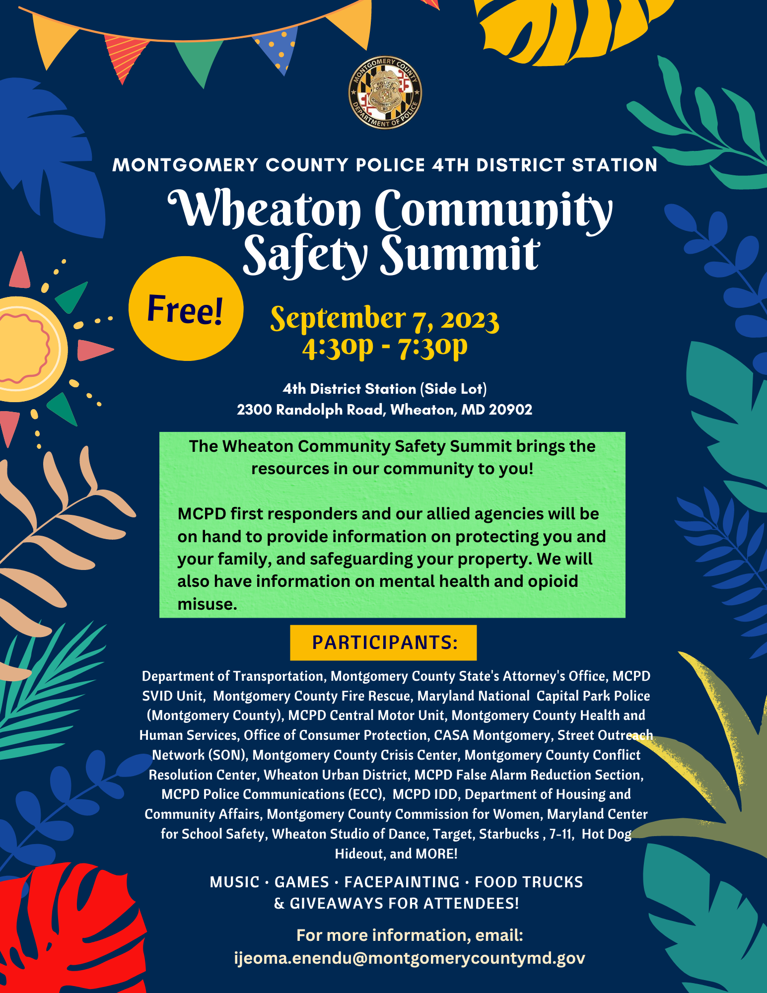 Wheaton Community Safety Summit 2023 (Montgomery County Police