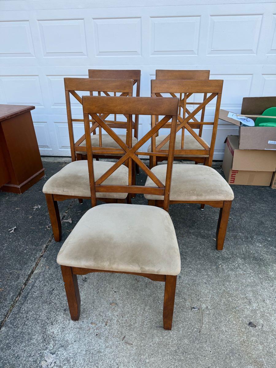 Set of 5 Wooden Dining Chairs $125