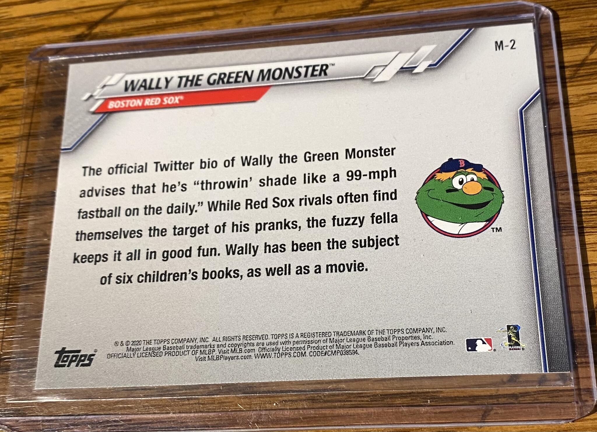 2020 Topps Opening Day Mascots Wally the Green Monster Boston Red