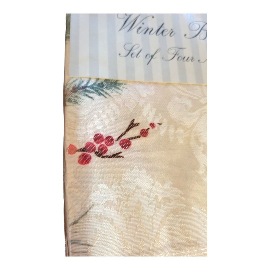 NEW Vintage Wilton Court Winter Holly Berries Napkins (Set Of 4) For $20 In  Davis, CA