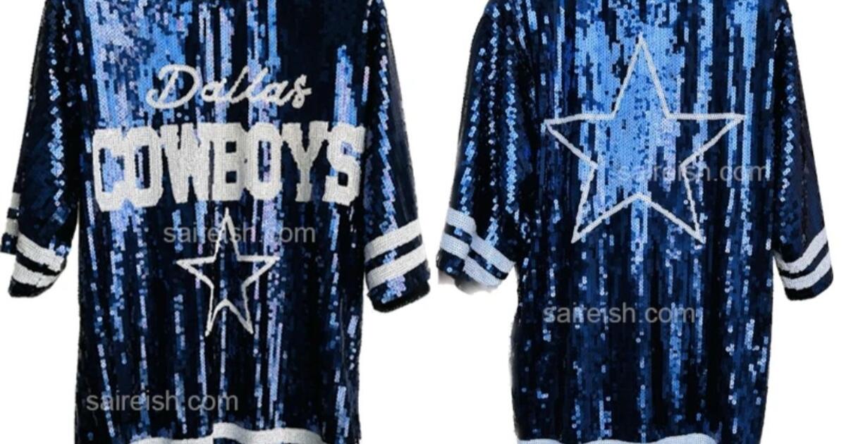 Blue Sequined Dallas Cowboys Jersey, One Size Fits Most for $35 in ...