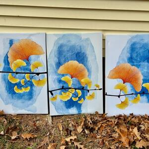 Set of 3 Ginkgo Leaf Art Prints
