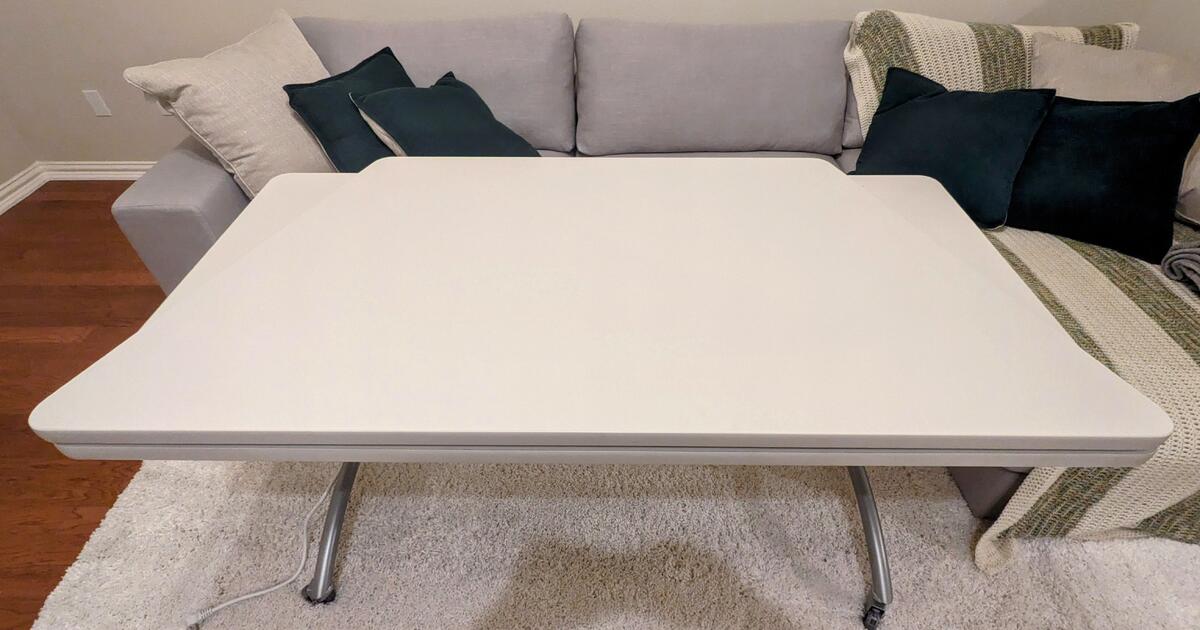 New DIY Workpro Flex Gray Table Trapezoid Top Desk Modern Home Office ...