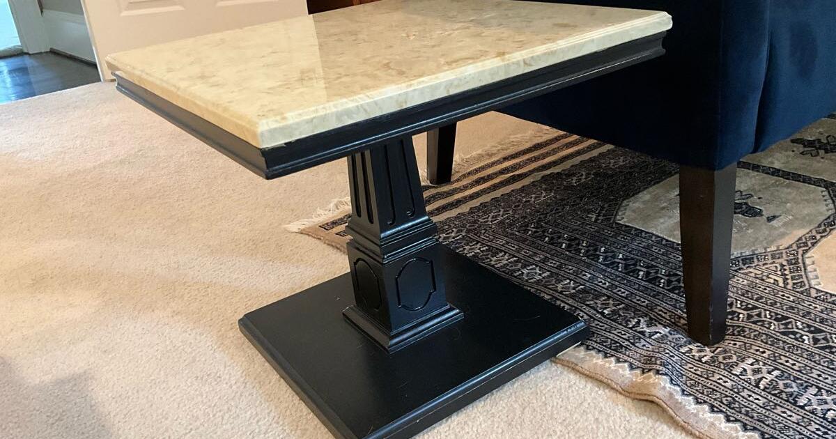 Dark Wood and Marble Top Side Tables/Coffee Table for 400 in Suwanee