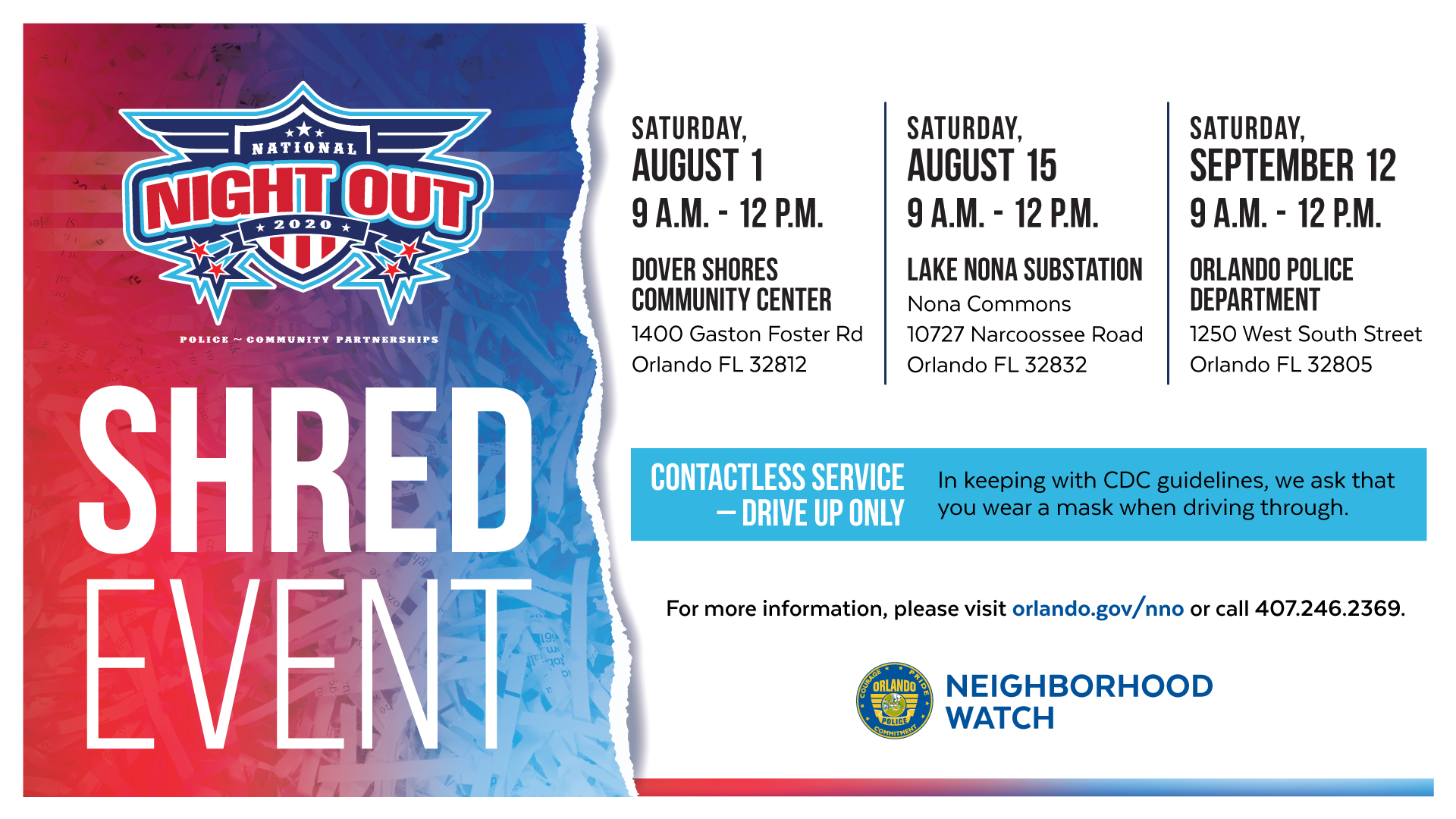 Free Shred Event OPD Lake Nona Substation (Orlando Police Department