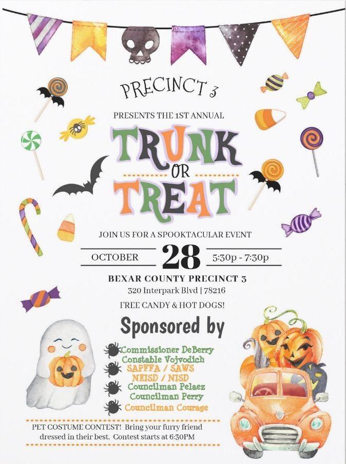 Precinct 3 Trunk or Treat with Council Districts 8, 9, & 10! (City of