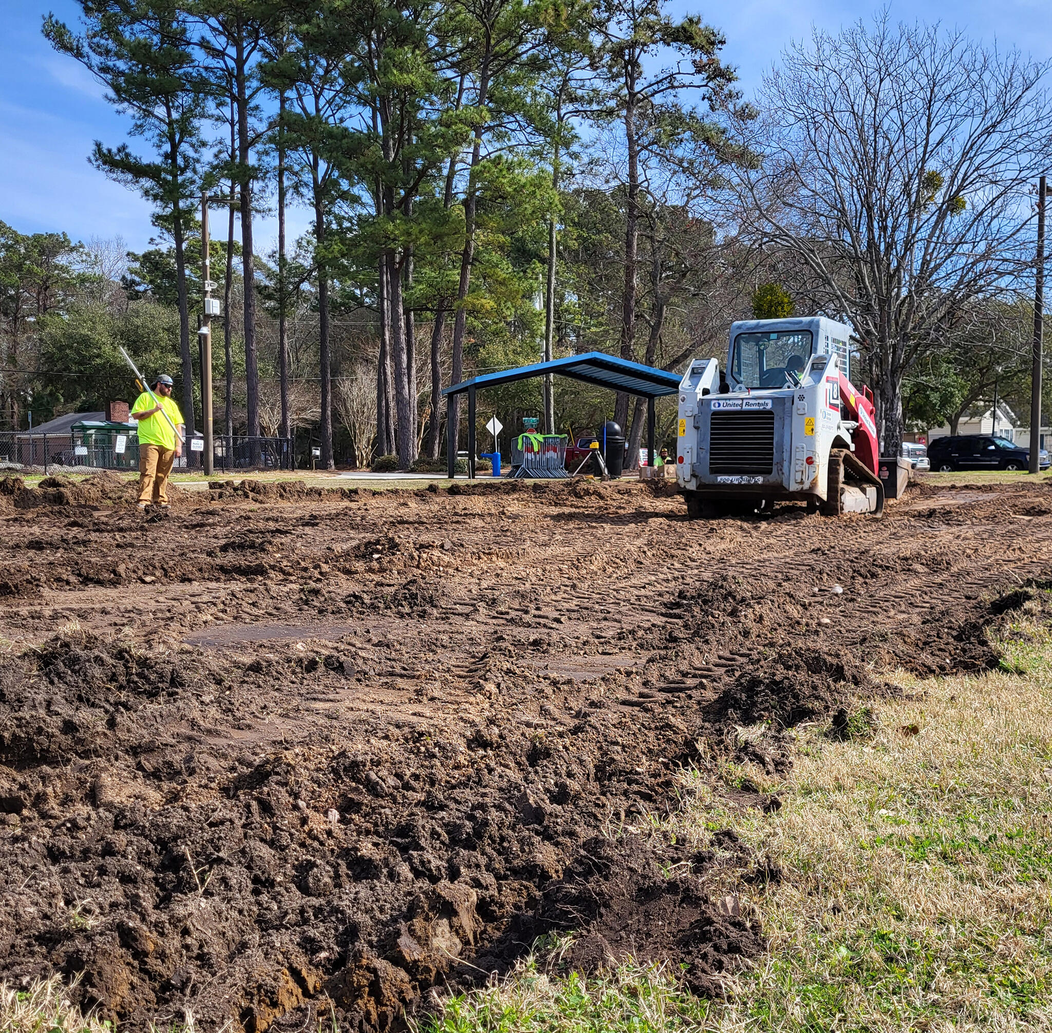 Construction has begun at the future site of the splash pad at Futrell