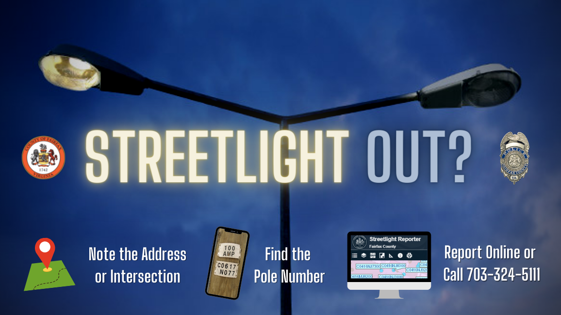 How to Report Streetlight Outages (Fairfax County Police Department