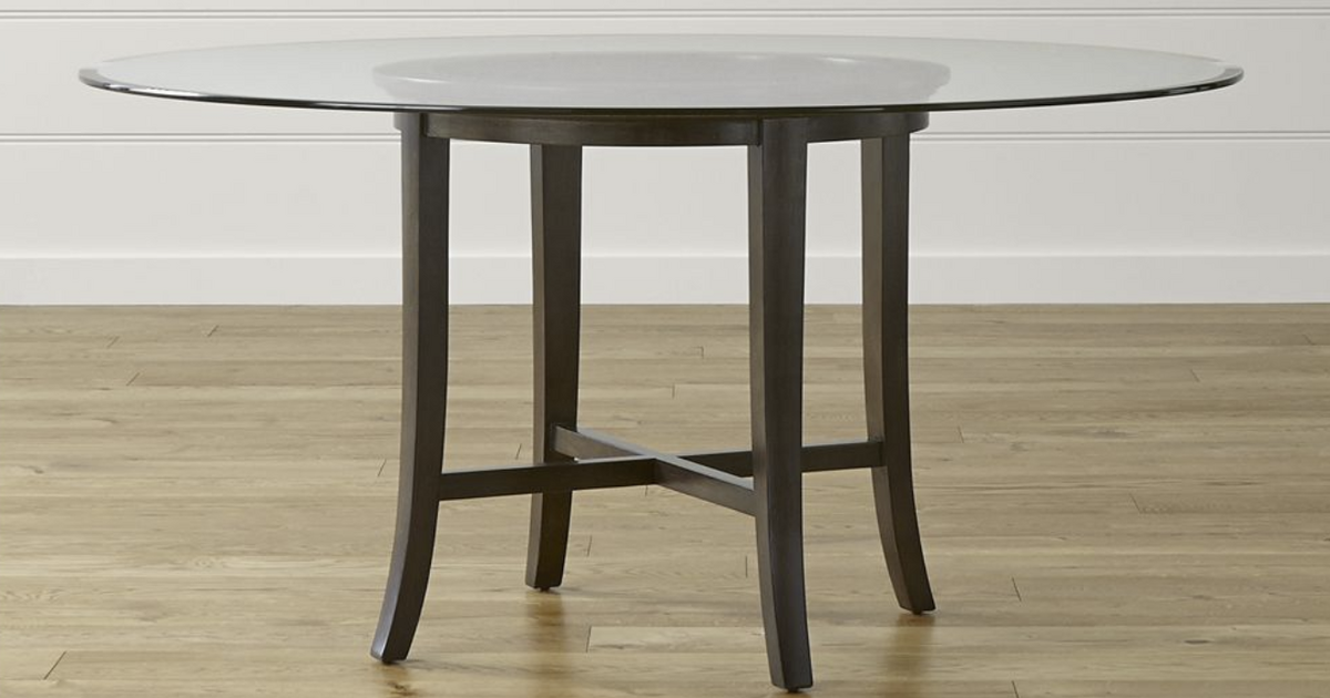 60" diameter glasstop Crate & Barrell "Halo" dining table (Bellevue