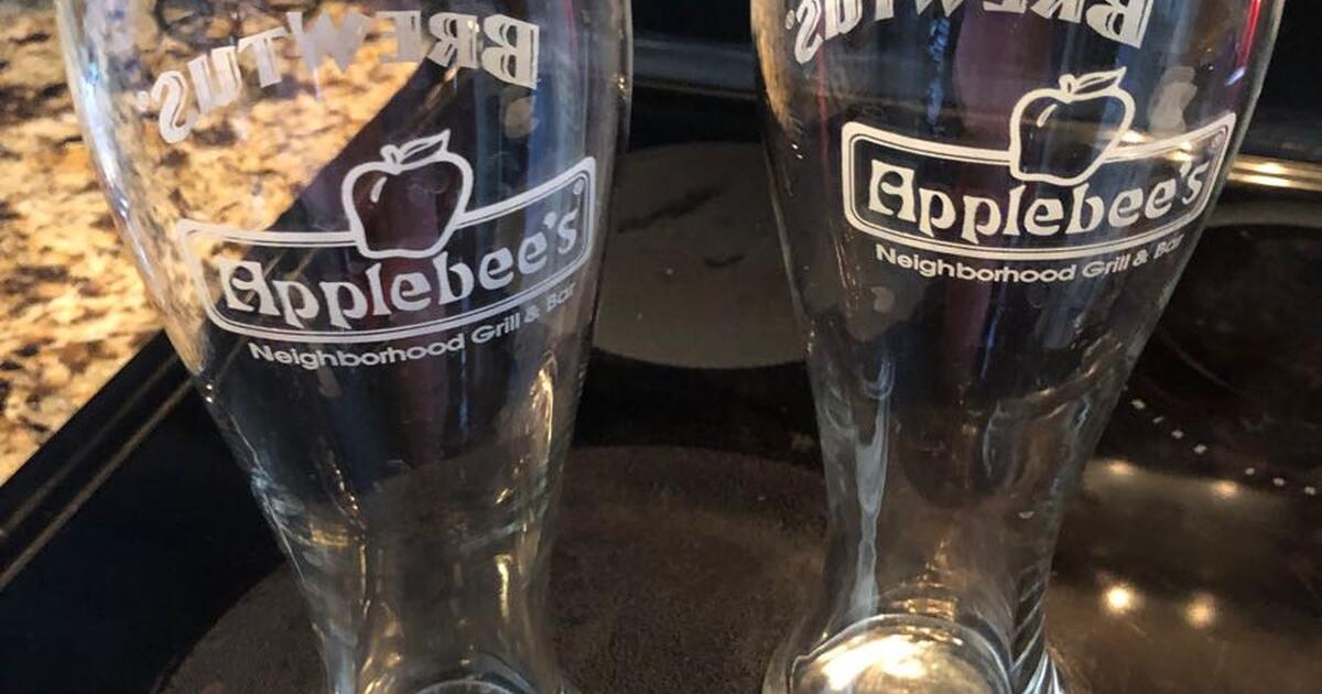 Two tall Applebee’s Brewtus Beer Glasses for 5 in Hudson, OH For