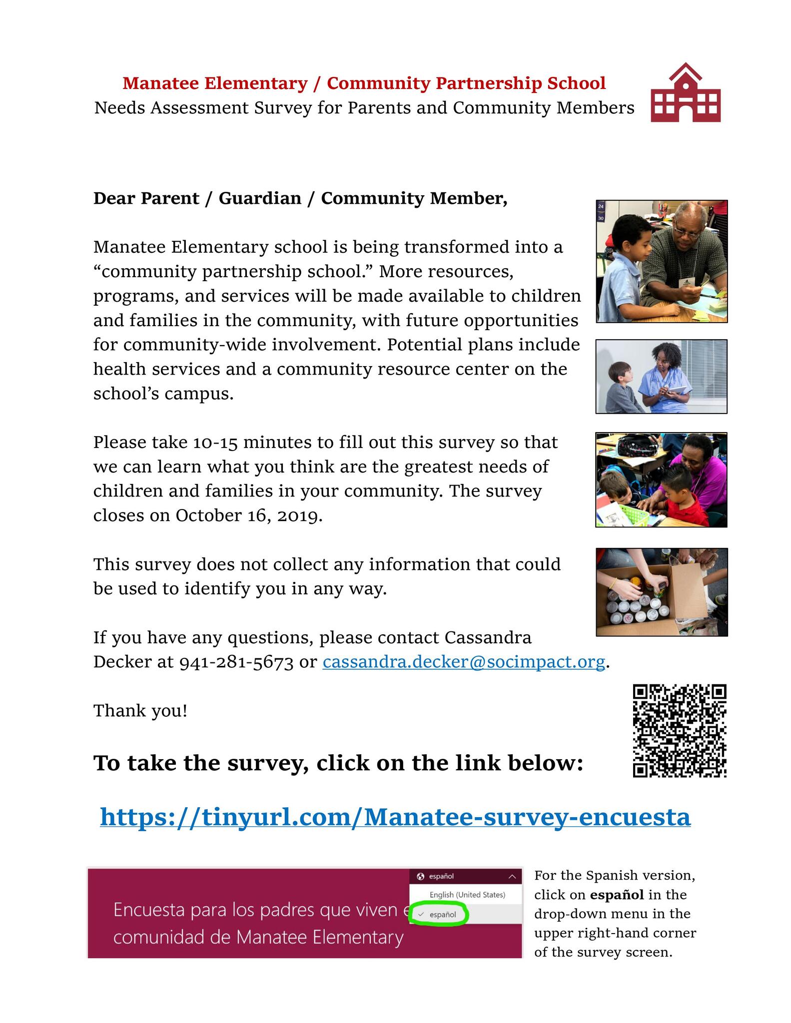 Manatee Elementary / Community Partnership School Needs Assessment Survey  for Parents and Community Members (Manatee County) — Nextdoor —  Nextdoor