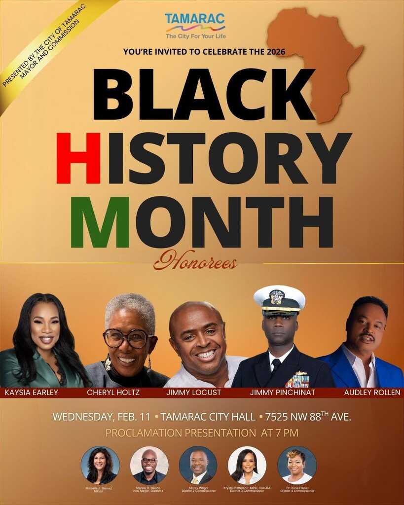 Meet the City of Tamarac’s 2026 Black History Month Honorees!