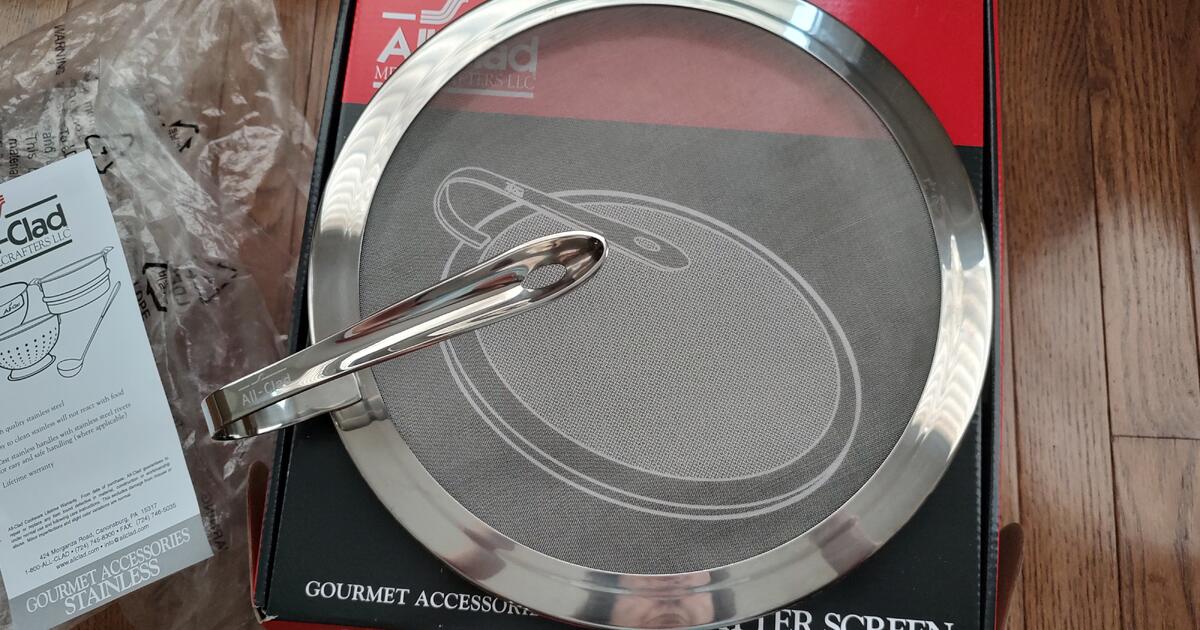 ALLCLAD STAINLESS STEEL SPLATTER SCREEN FITS 1012" SKILLETS NEW IN