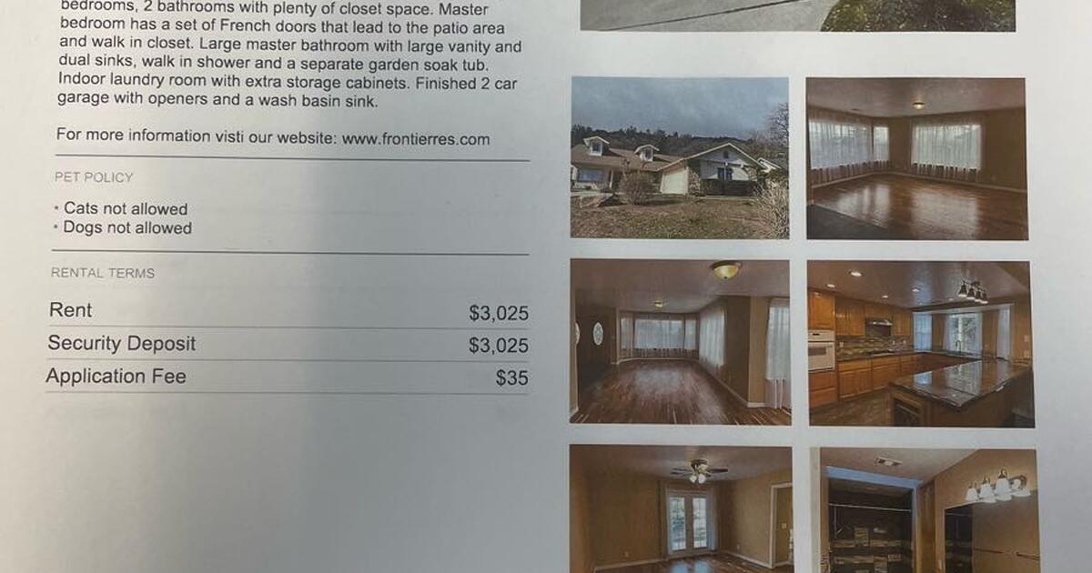 3,025 month Golden Hills West for 3025 in Tehachapi, CA For Sale