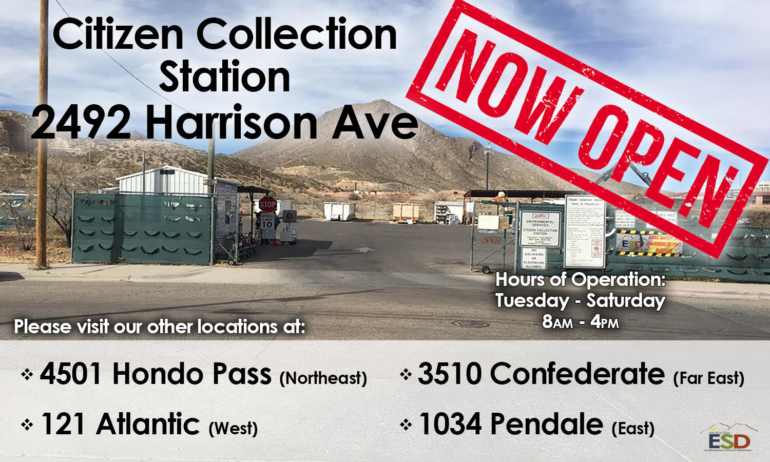 Citizen Collection Station at 2492 Harrison RE-OPENS! (City of El Paso)  — Nextdoor — Nextdoor