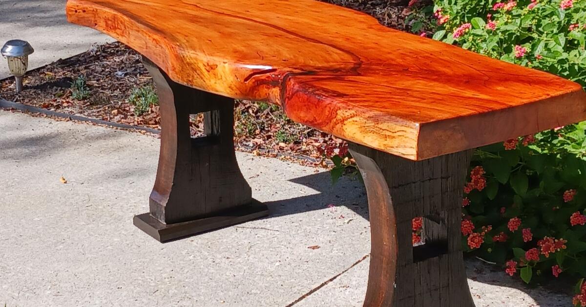 Handmade Pecan Garden Bench for 375 in Wilmington, NC For Sale