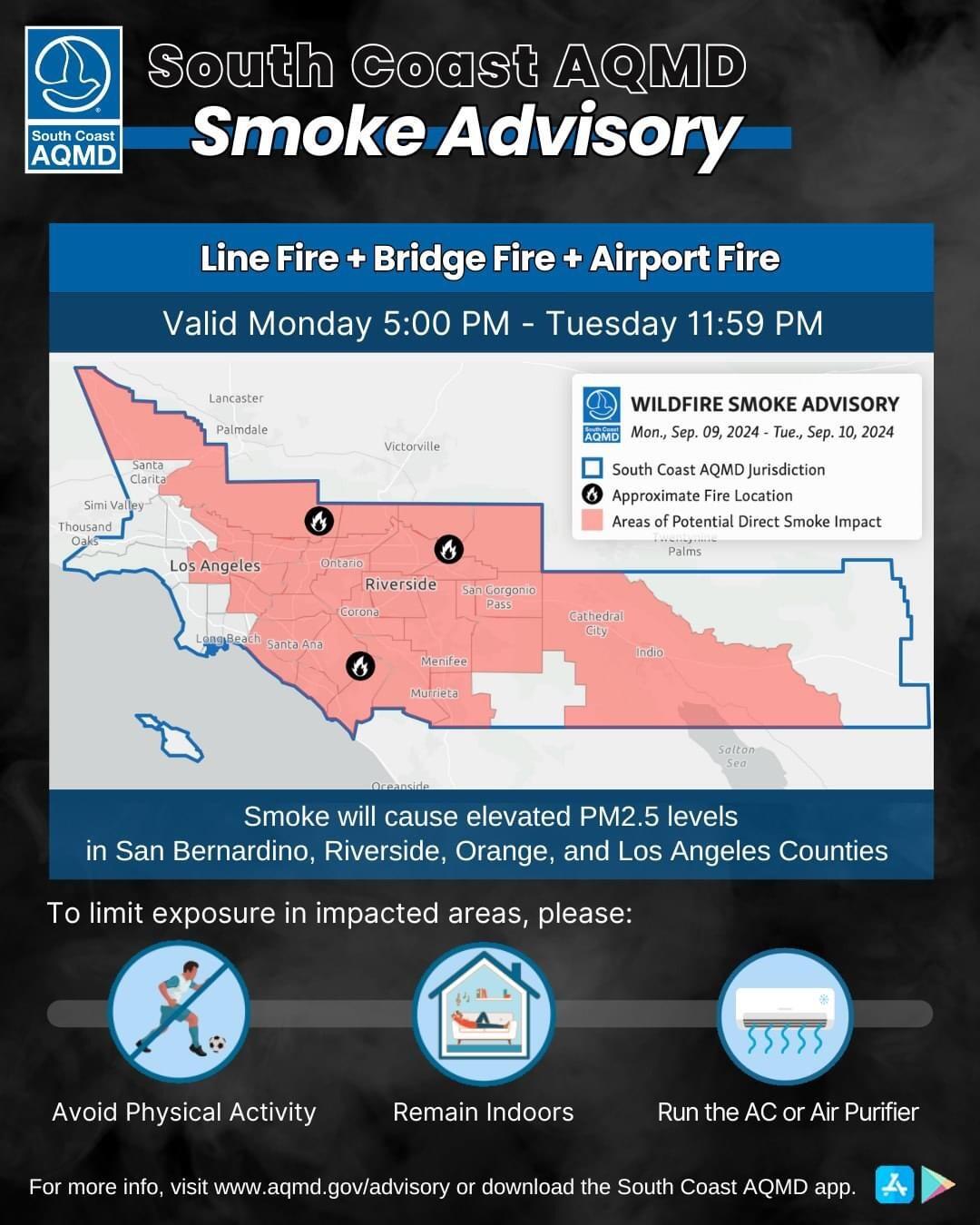 Air quality is currently Moderate to Unhealthy due to wildfire smoke in ...