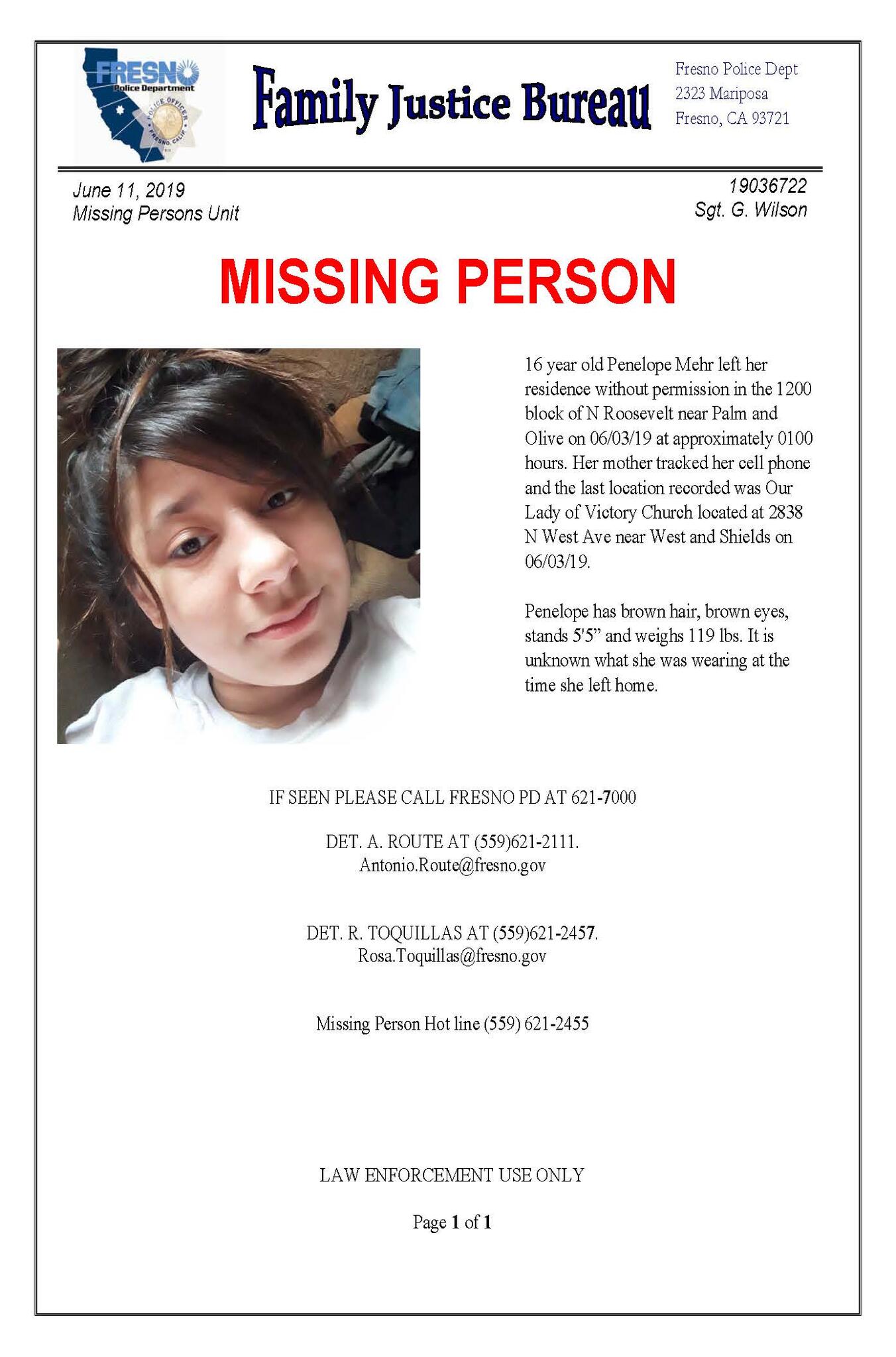 ***LOCATED***LOCATED***LOCATED UPDATE ON 16 YEAR OLD--PENELOPE MEHR ...