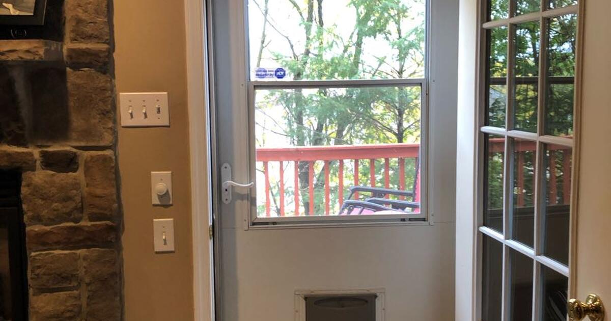 Storm door with dog door & retractable screen for 155 in Norristown