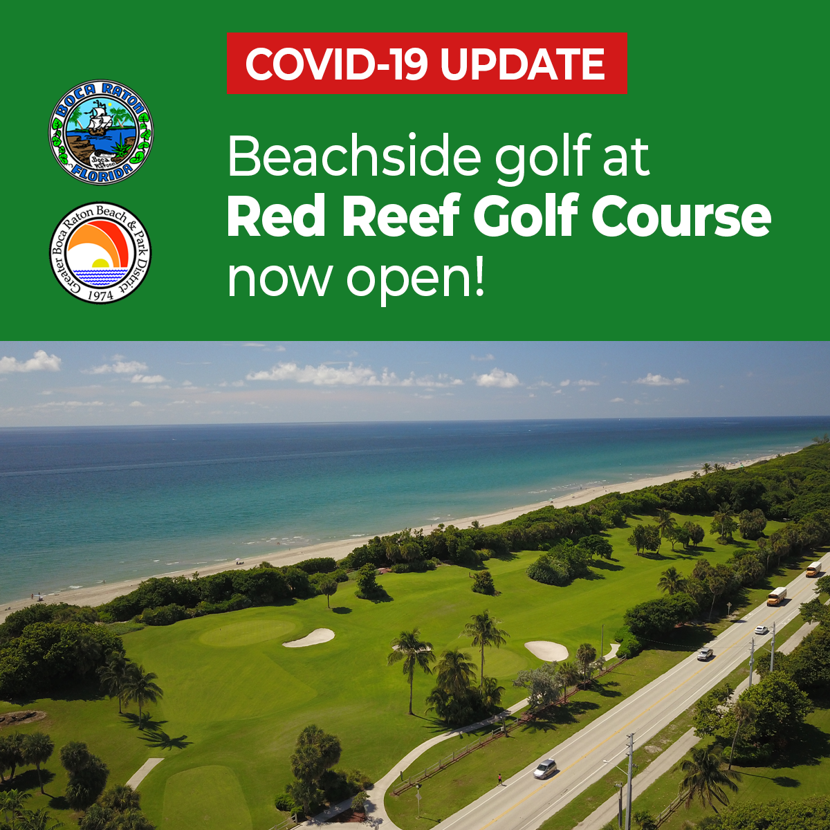 Updates Red Reef Golf Course Open AND Curbside Beach Permits (City of