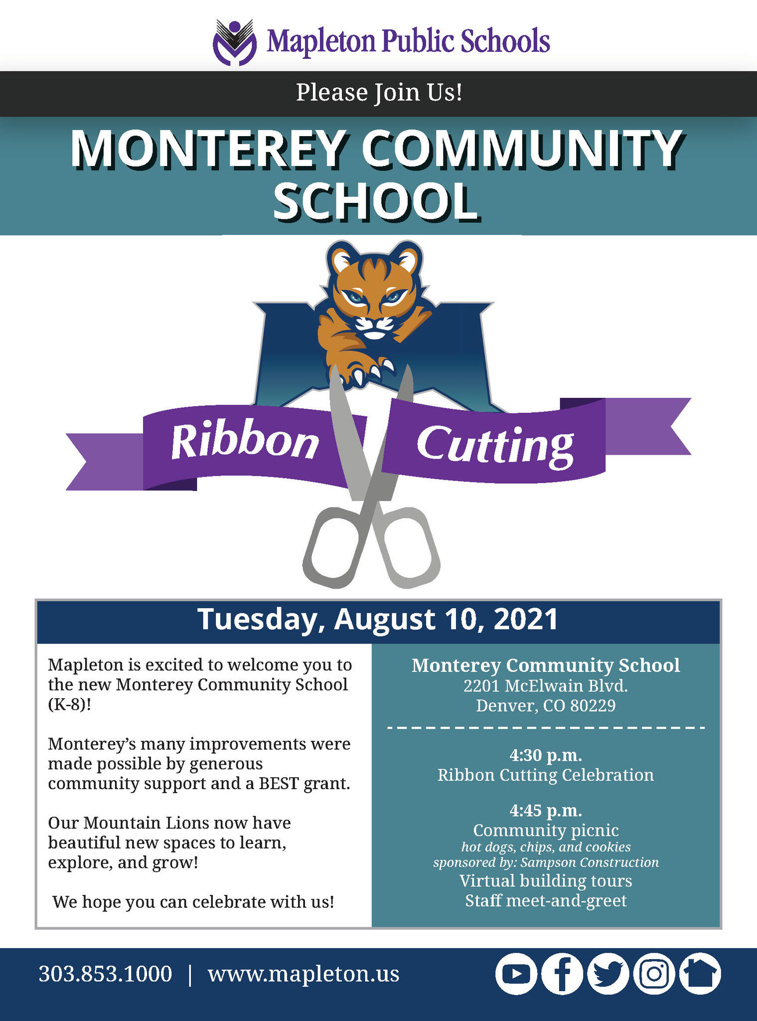 Monterey Community School Ribbon Cutting Celebration! (Mapleton Public