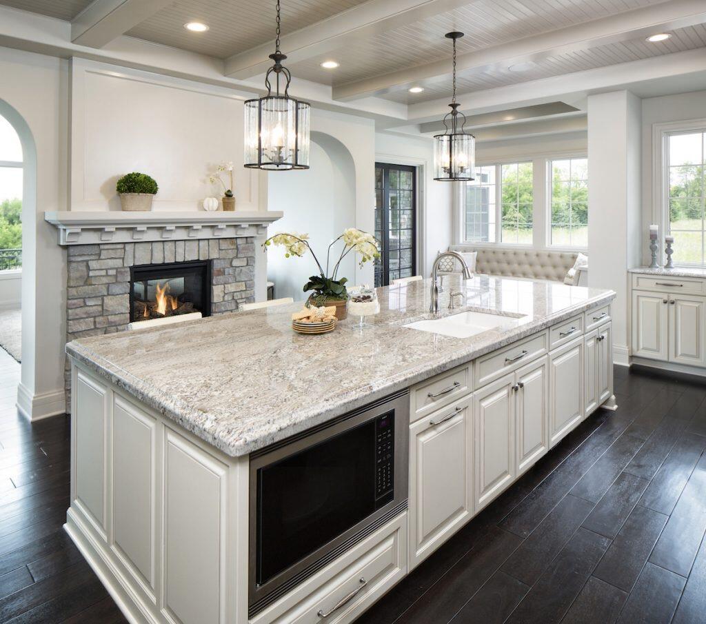 Rhino White Marble Kitchen Countertops in McKinney, TX – Granite Republic