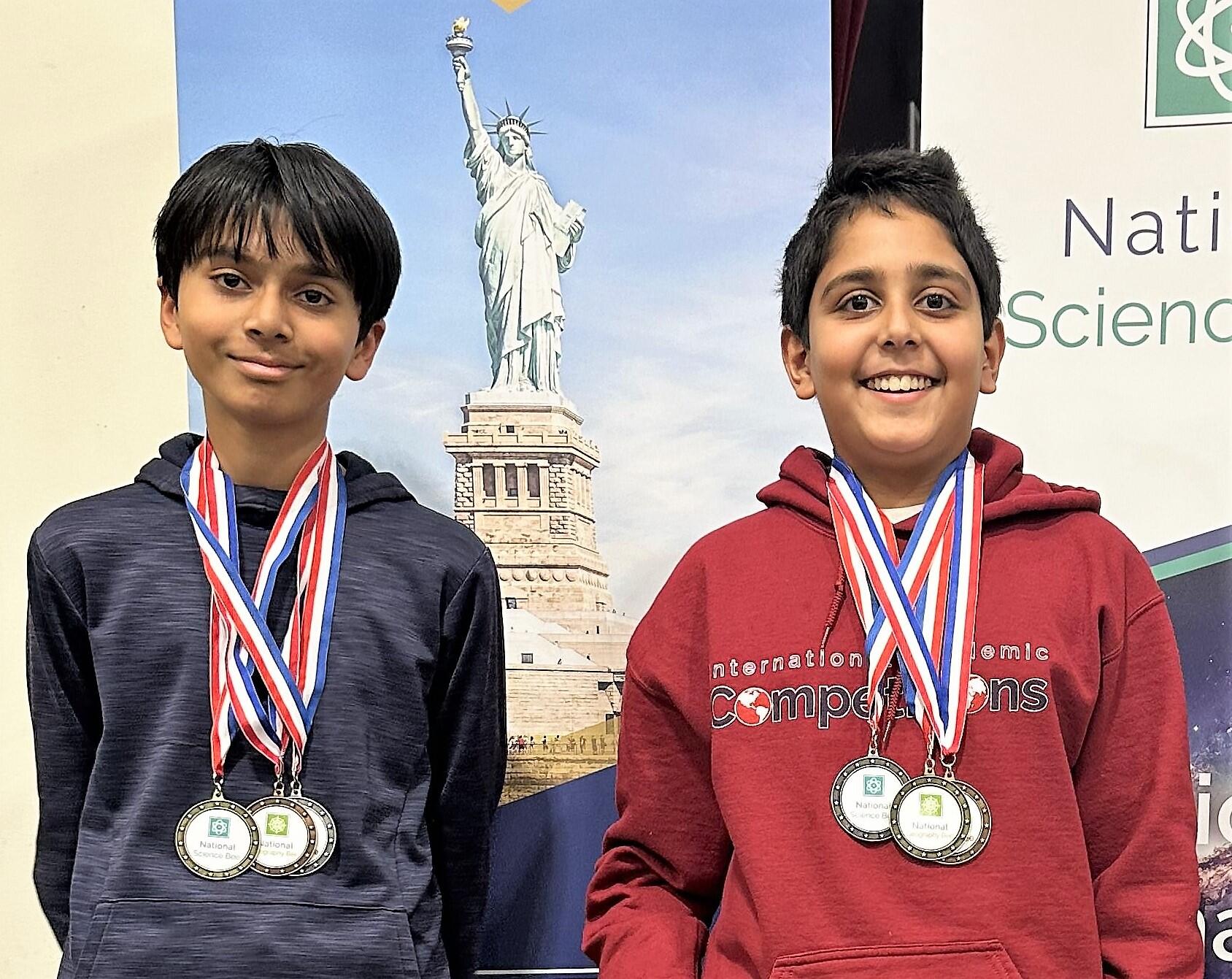 RanchoMilpitasMS students Tejus Karadi and Stavya Dangaria (pictured