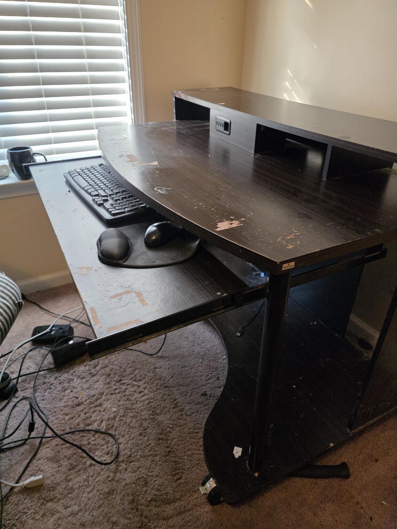 Three Level Wooden Desk with USB Ports
