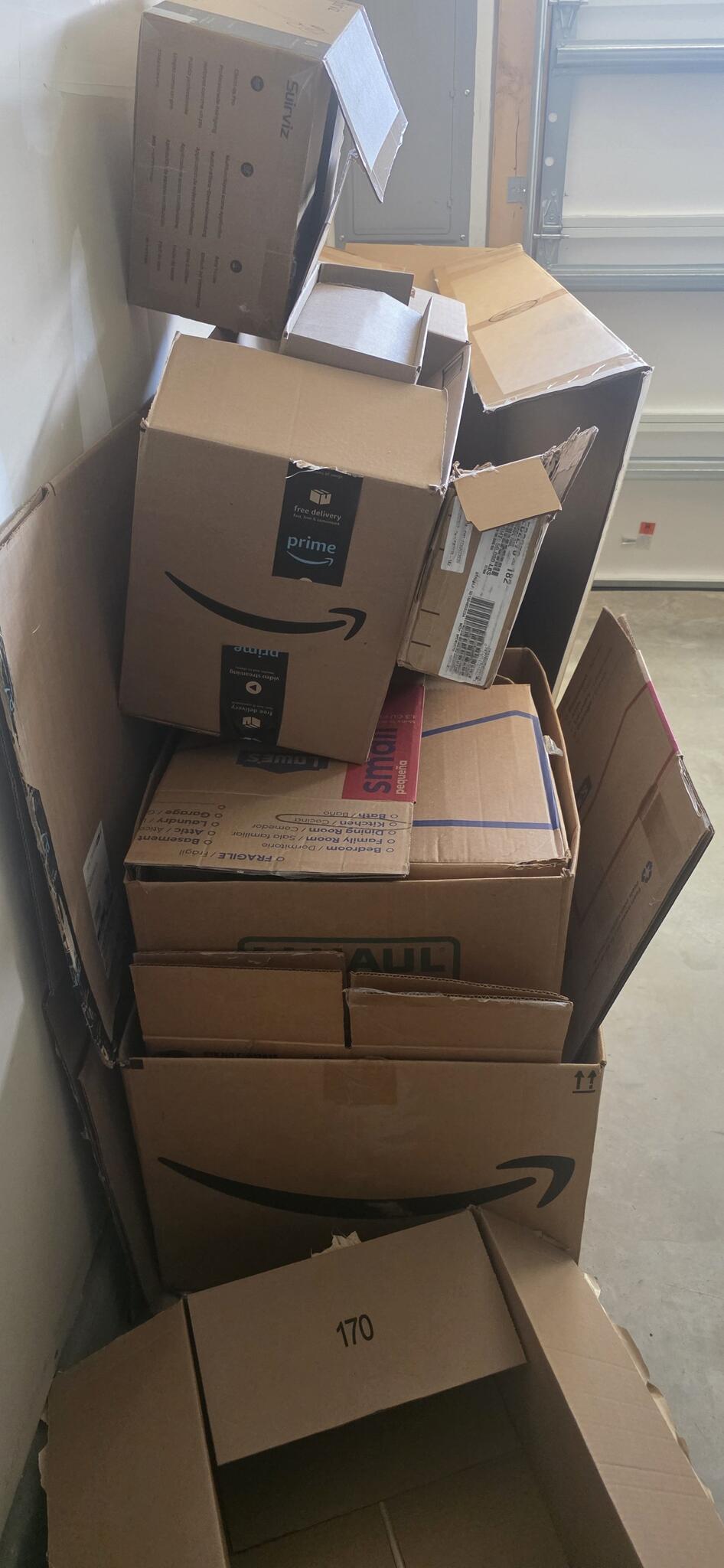 FREE Assorted Moving And Amazon Boxes