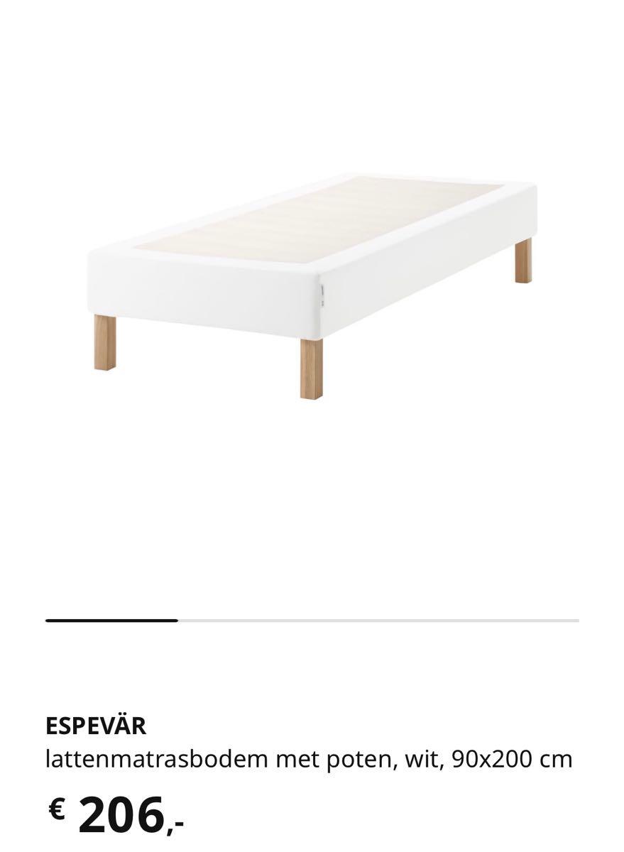 romantisch Th Concessie Ikea Espevar Bed - 90x200 - Bekleding Wit - Houten Pootjes Voor 45 € In  Rotterdam, ZH | Gratis/Te Koop — Nextdoor