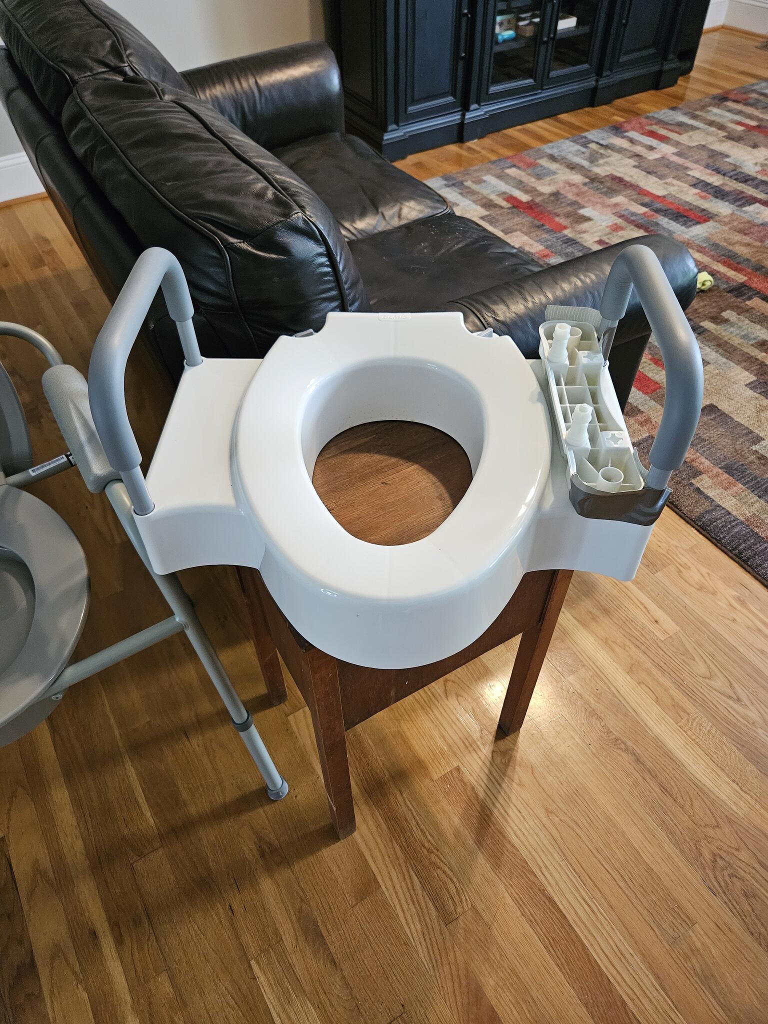 Raised Toilet Seat With Support Bars