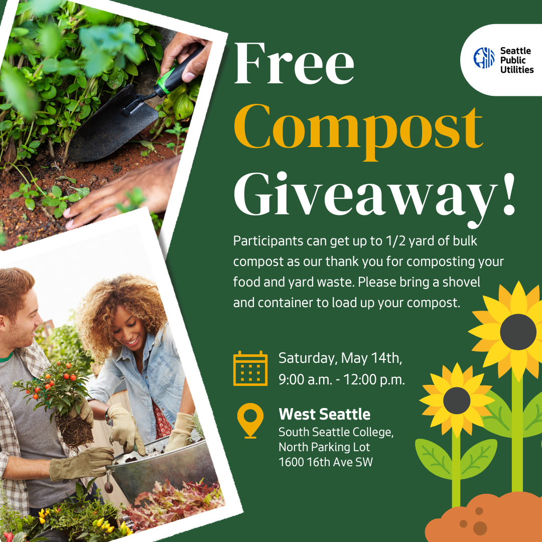 Free Compost Giveaway Event Saturday, May 14th, 900 a.m. 1200 p.m