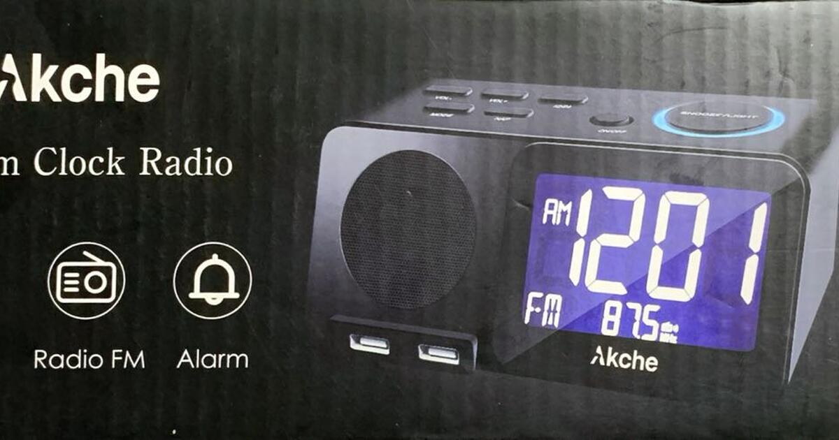 Alarm Clock With FM Radio, Night Light, Adjustable Volume,Two USB Charging Ports,Two Alarm