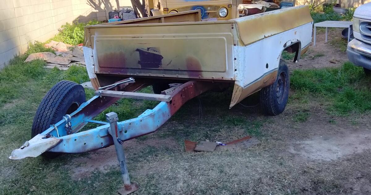 HOMEMADE TRAILER MADE ON OUT OF 70's VINTAGE PICKUP BED for 500 in