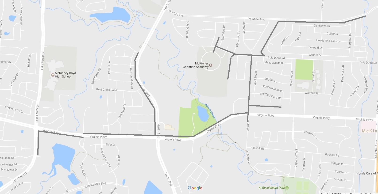 Oncor tree trimming near electric utility lines (McKinney, Texas