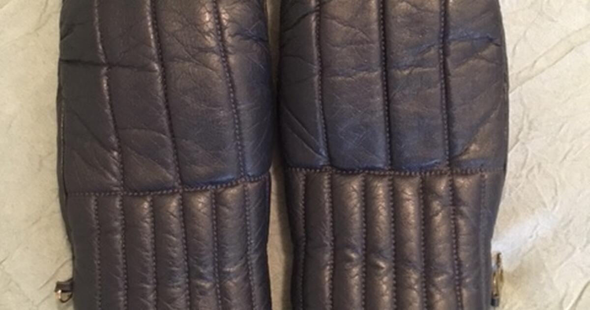 Navy Leather Grandoe Ski Mittens, Ladies Medium for 12 in Buffalo