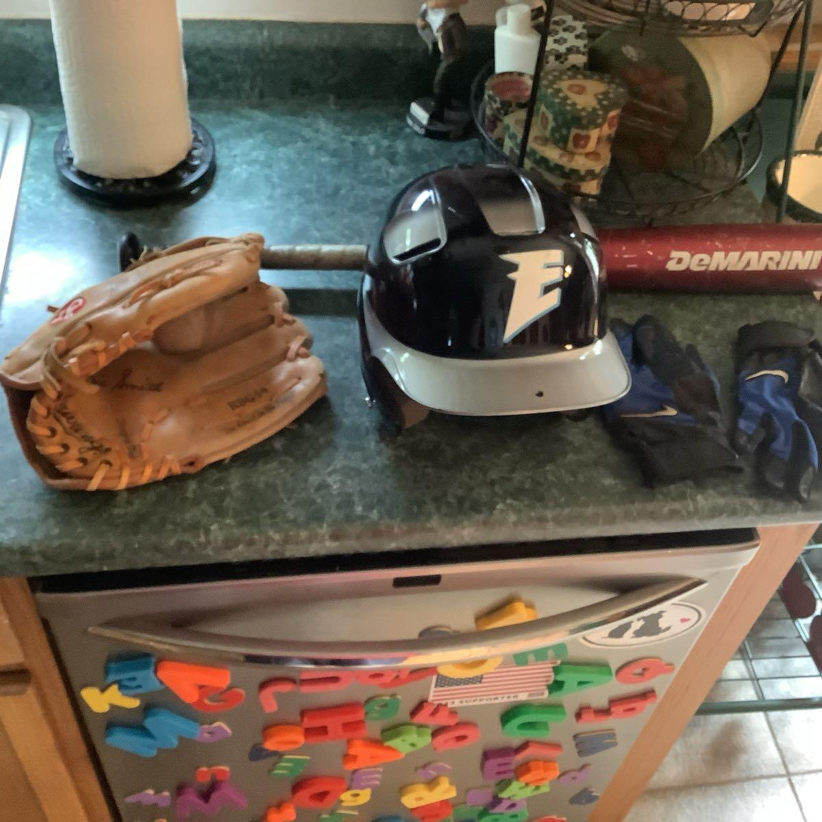 Baseball Package Including 12” Rawlings RBG50 Model Glove, DeMarini  Baseball Bat Vodoo Model 28” For $45 In Plainfield, IL