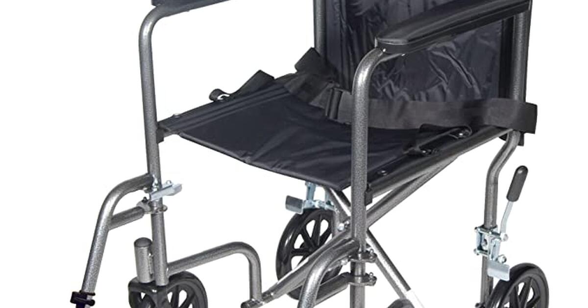 Drive Medical TR37ESV Lightweight Folding Transport Wheelchair with