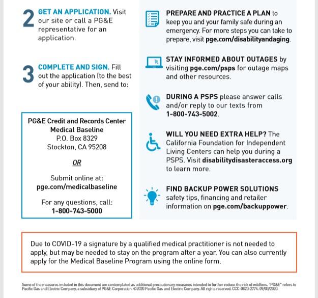 PG&E's Medical Baseline Program Savings and Safety for people with