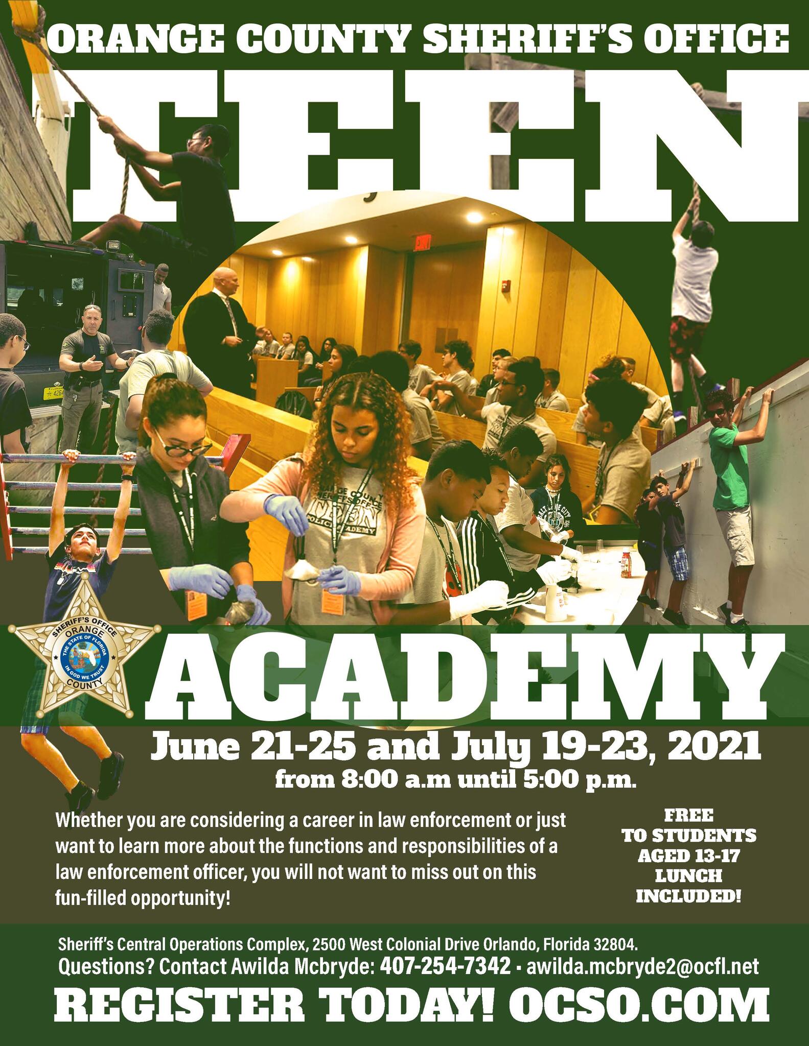 Teen Academy FREE Summer Camp (Orange County Sheriff's Office