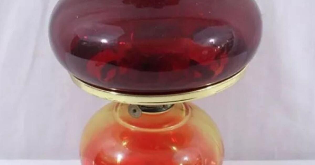 Rare complete vintage red glass lamp for 50 in pisgah forest nc for