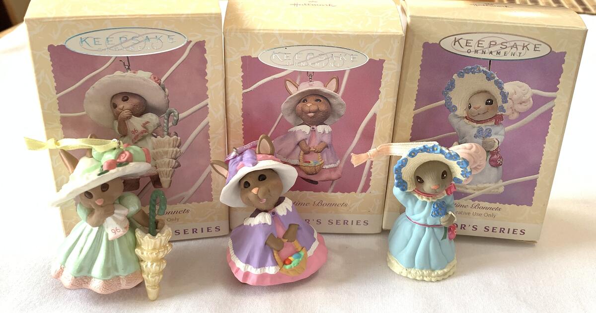 3 Hallmark Easter Ornaments Springtime Bonnets Series 3 4 5 90s For 3 hallmark easter ornaments springtime bonnets series 3 4 5 90s for