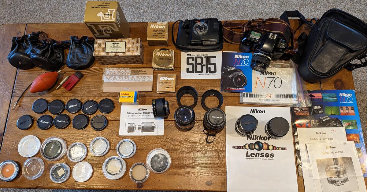 Nikon N70 Vintage Film Camera and Accessories for 50 in Goshen, KY