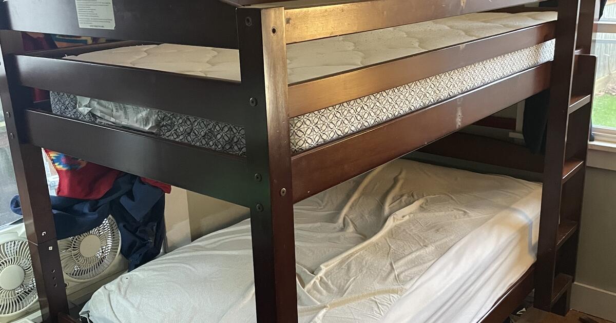 Wooden bunk bed with twin mattresses for Free in Bellingham, WA For