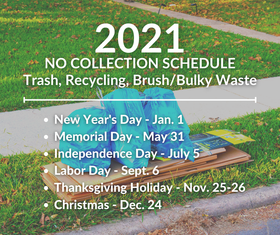 2021 Trash Holiday Schedule (City of Irving) Nextdoor Nextdoor