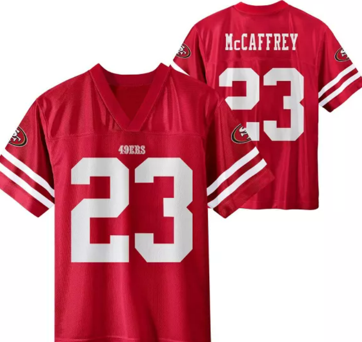 NFL San Francisco 49ers Boys' Short Sleeve McCaffrey Jersey (Size Youth SM  6/7) For $28 In Fairfield, CA