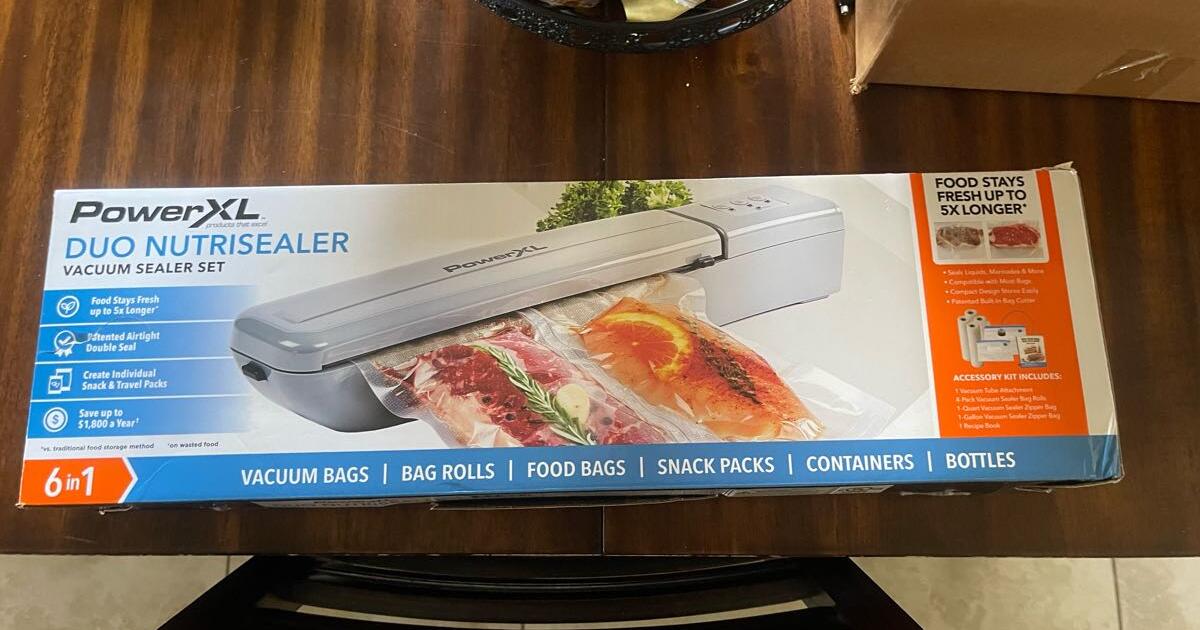 PowerXL Duo NutriSealer Plus 6-in-1 Vacuum Sealer Machine With Vacuum Seal Bags And 2 Pc Roll Set Food Preservation System Gray PowerXL Duo NutriSealer Plus 6-in-1 Vacuum Sealer Machine With Vacuum Seal Bags And 2 Pc Roll Set Food Preservation System Gray